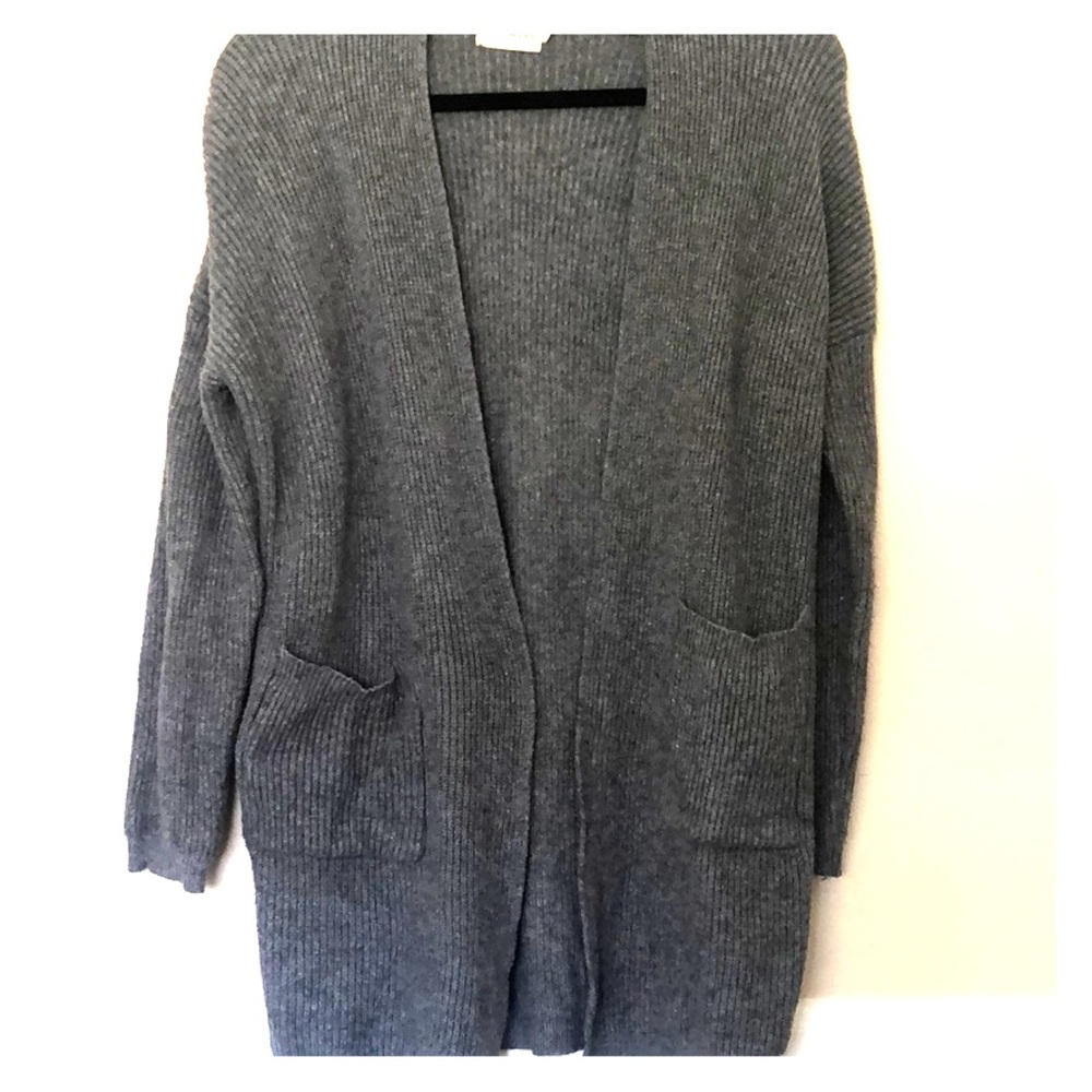 Grey cardigan sweater